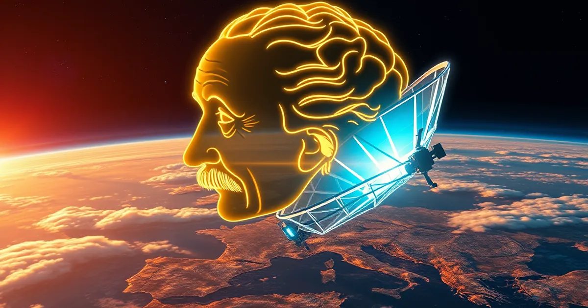 Albert Einstein schaut auf Europa